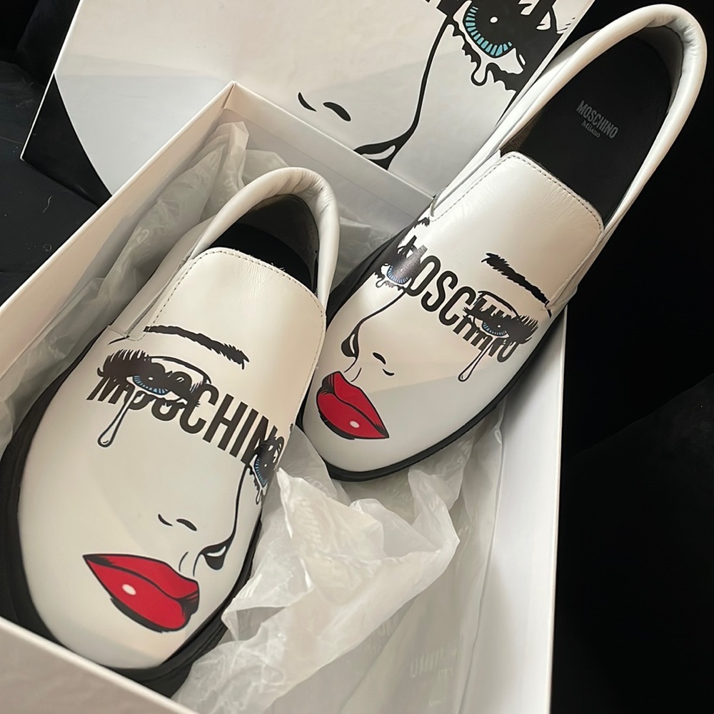 Moschino Women's Leather Slip-On Sneakers